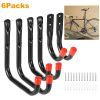 6 Packs Garage Storage Hooks 22lbs Load Bike Bicycle Hooks Heavy Duty Utility Hooks Wall Hanger Rack For Garage Basement Shop Ladder