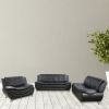 Black Faux leather Loveseat Living Room Sofa