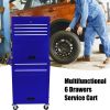 High Capacity Rolling Tool Chest with Wheels and Drawers; 6-Drawer Tool Storage Cabinet--BLUE