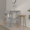 Bar Table with Storage Rack Concrete Gray 39.4"x19.7"x40"Engineered Wood