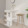 Bar Table with Storage Rack High Gloss White 39.4"x19.7"x40"