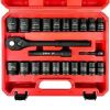 23 Pieces 12 Impact Socket Sets, Drive MetricSAE Set Mechanic Tool Set, with 72