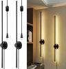 Dimmable Modern Plug in Wall Sconce Set of Two Matte Black Wall Lights(2-Pack)