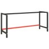 Work Bench Frame Matte Black and Matte Red 70.9"x22.4"x31.1" Metal