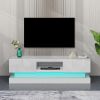 63inch WHITE morden TV Stand with LED Lights; high glossy front TV Cabinet; can be assembled in Lounge Room; Living Room or Bedroom; color:WHITE