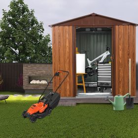 6ft x 6ft Outdoor Metal Storage Shed with Metal Floor Base