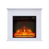 25 Inch 1400W Electric Fireplace Mantel Heater; Freestanding Space Stove with Remote Control & Realistic Flames