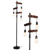 Farmhouse Tree Floor Lamp; 68 Inch 3 Lights Wood Standing Lamp