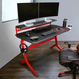 Techni Sport Red Stryker Gaming Desk; Red