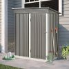 TOPMAX Patio 5ft Wx3ft. L Garden Shed; Metal Lean-to Storage Shed with Lockable Door; Tool Cabinet for Backyard; Lawn; Garden; Gray