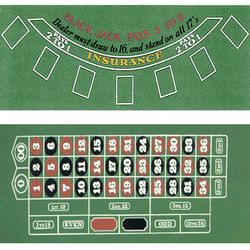 Blackjack and Roulette Table Felt