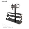 Leadzm TSG001 32-65" Corner Floor TV Stand with Swivel Bracket 3-Tier Tempered Glass Shelves