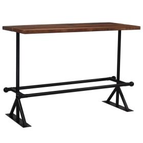 Bar Table Solid Reclaimed Wood Dark Brown 59.1"x27.6"x42.1"