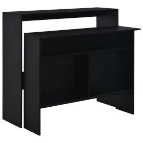 Bar Table with 2 Table Tops Black 51.2"x15.7"x47.2"