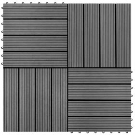 WPC Tiles 11.8"x11.8" 11 pcs 11 ftÂ² Gray