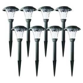 Solar Powered Black Stanford LED Pathway Light, 10 Lumens, (8 Count)