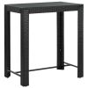 Patio Bar Table Black 39.4"x23.8"x43.5" Poly Rattan