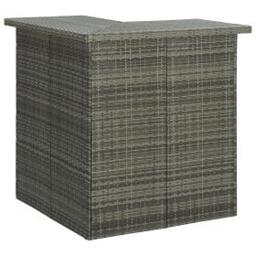 Corner Bar Table Gray 39.4"x19.7"x41.3" Poly Rattan