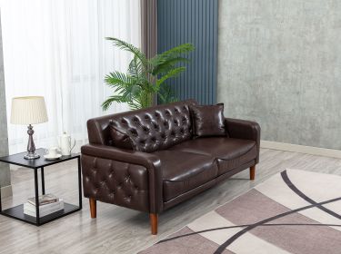 2047Brown PU leather sofa bed
