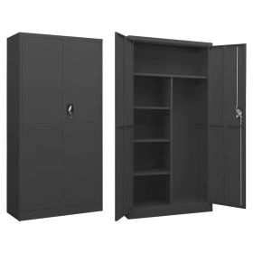 Locker Cabinet Anthracite 35.4"x15.7"x70.9" Steel