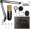 Microphone Condenser Mic for Computer Gaming; Podcast Tripod Stand Kit for Streaming; Recording; Vocals; Voice; Cardioids Studio Microphone 5 Core