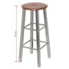 Bar Stools 2 pcs Metal with MDF Seat