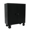 Metal Storage Cabinet with Locking Doors and One Adjustable Shelves With 4 Wheels