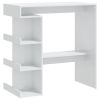 Bar Table with Storage Rack High Gloss White 39.4"x19.7"x40"