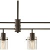 Industrial 4-Light Island Pendant Light, Bronze