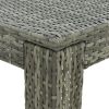 Patio Bar Table Gray 23.8"x23.8"x43.5" Poly Rattan