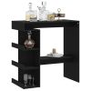 Bar Table with Storage Rack Black 39.4"x19.7"x40" Engineered Wood