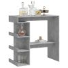 Bar Table with Storage Rack Concrete Gray 39.4"x19.7"x40"Engineered Wood