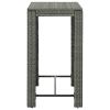 Patio Bar Table Gray 39.4"x23.8"x43.5" Poly Rattan