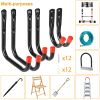 6 Packs Garage Storage Hooks 22lbs Load Bike Bicycle Hooks Heavy Duty Utility Hooks Wall Hanger Rack For Garage Basement Shop Ladder