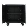 Metal Storage Cabinet with Locking Doors and One Adjustable Shelves With 4 Wheels