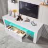 LED TV stand modern TV stand with storage Entertainment Center with drawer TV cabinet for Up to 75 inch for Gaming Living Room Bedroom