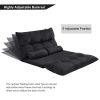 Sofa Bed Adjustable Folding Futon Sofa Video Gaming Sofa Lounge Sofa with Two Pillows AL