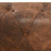 Chesterfield Corner Sofa 5-Seater Brown Faux Leather