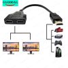 Adaptateur de rÃ©partiteur HDMI; cÃ¢ble sÃ©parateur en Y Ã  2 ports; 1 en 2 sorties HDMI mÃ¢le Ã  HDMI femelle; 1 Ã  2 voies pour HDMI