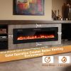 68 Inch Ultra-Thin Electric Fireplace Recessed Wall Mounted with Crystal Log Decoration