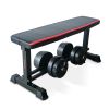 Flat Weight Bench & 50lb Vinyl Dumbbell Set Combo