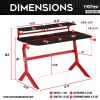 Techni Sport Red Stryker Gaming Desk; Red