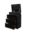 Modern High gloss UV Night Stand with 3 drawers & LED lights