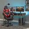 YSSOA Racing Video Backrest and Seat Height Recliner Gaming Office High Back Computer Ergonomic Adjustable Swivel Chair, With footrest, Black/red