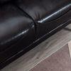 Black PU Leather Sponge Sofa, ,Removable Wooden Feet ,Tufted Buttons