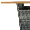 Bar Table Gray 31.5"x31.5"x43.3" Poly Rattan and Solid Acacia Wood