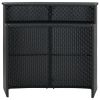 Patio Bar Table Black 47.2"x21.7"x43.3" Poly Rattan