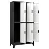 Locker Cabinet Anthracite and White 35.4"x17.7"x70.9" Steel