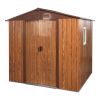 6ft x 6ft Outdoor Metal Storage Shed with Metal Floor Base