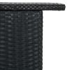 Patio Bar Table Black 47.2"x21.7"x43.3" Poly Rattan